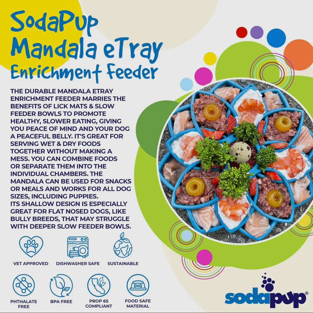 MANDALA ENRICHMENT TRAY FOR DOGS - GREEN