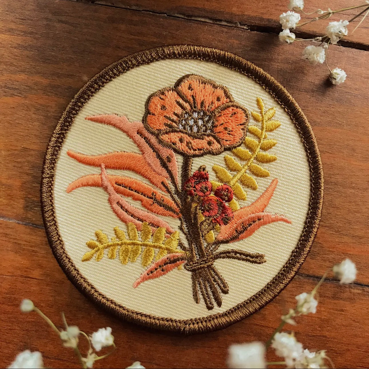 FLORAL EMBROIDERED IRON ON PATCH
