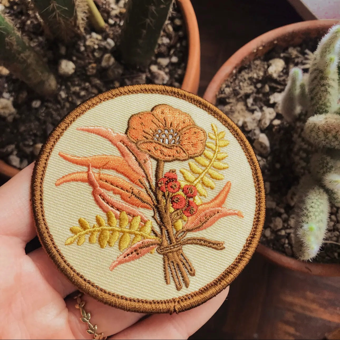 FLORAL EMBROIDERED IRON ON PATCH