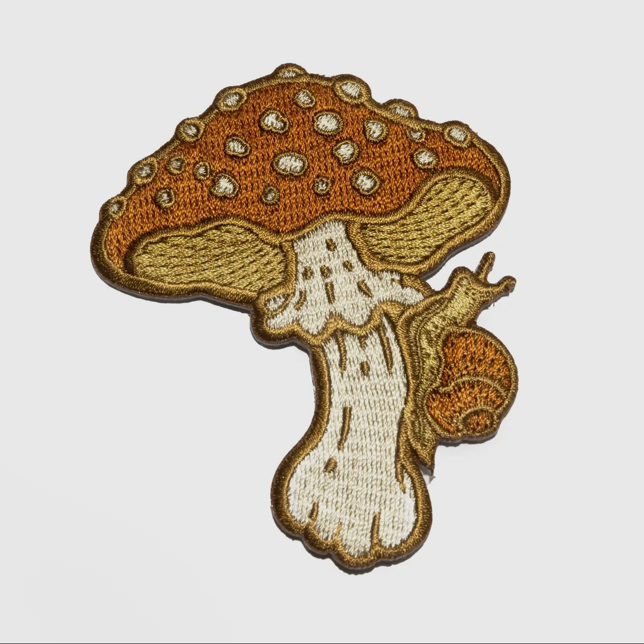 MUSHROOM & SNAIL EMBROIDERED IRON ON PATCH
