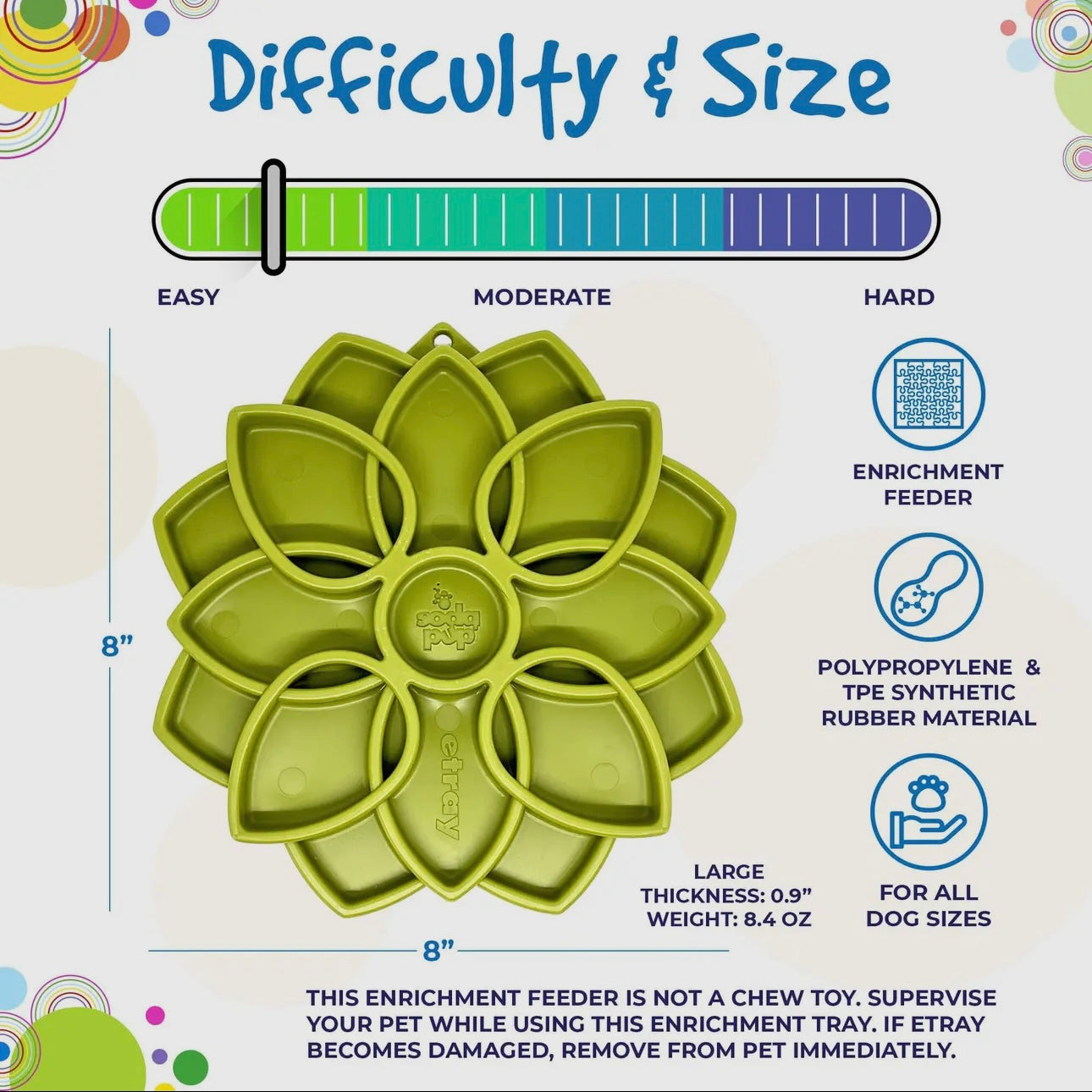 MANDALA ENRICHMENT TRAY FOR DOGS - GREEN