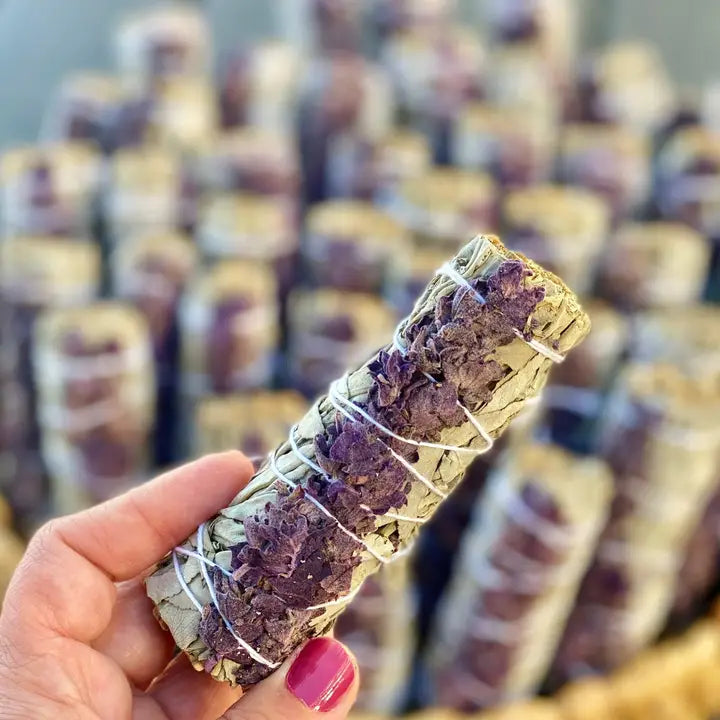 WHITE SAGE SMUDGE STICKS WITH LAVENDER