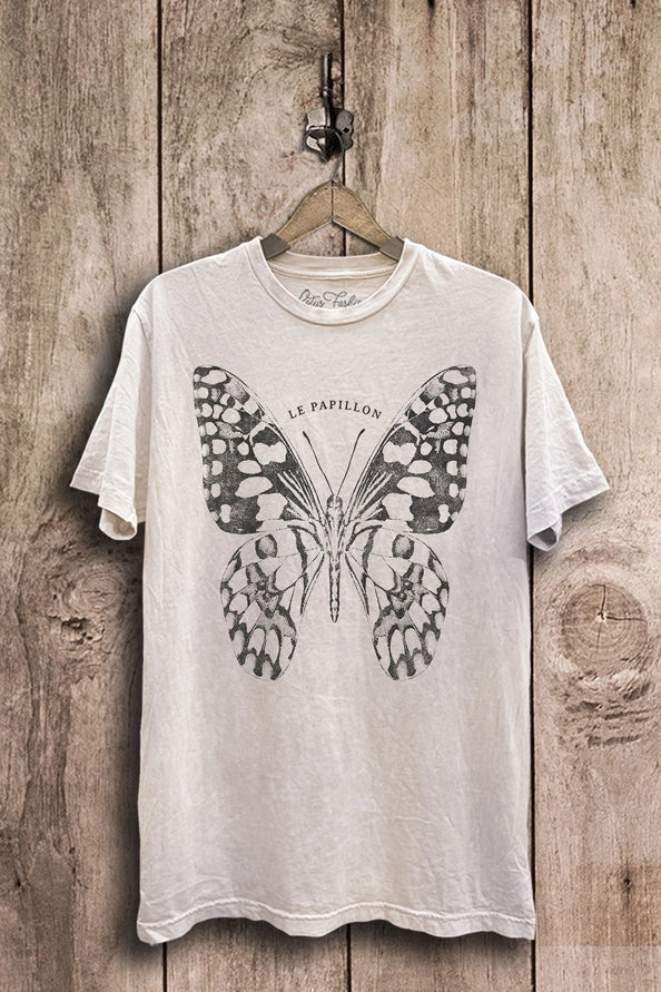 T-SHIRT - FREEDOM BUTTERFLY - IVORY