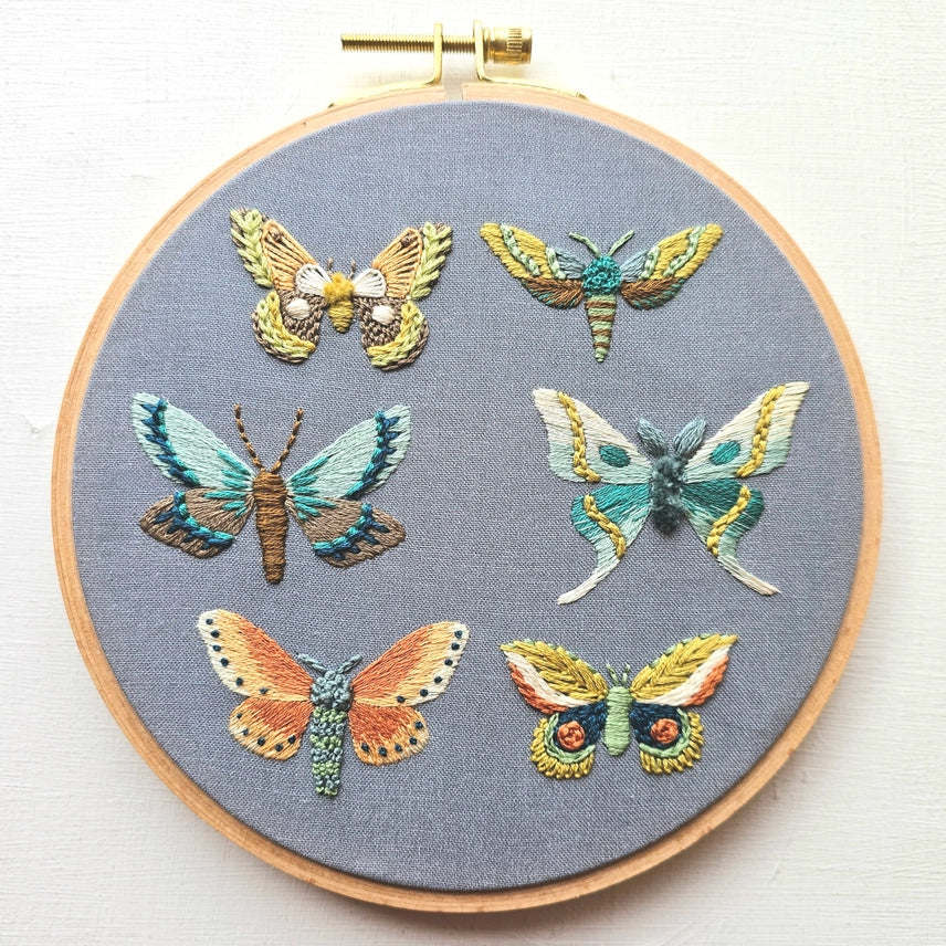 MOTH SAMPLER BEGINNER HAND EMBROIDERY KIT