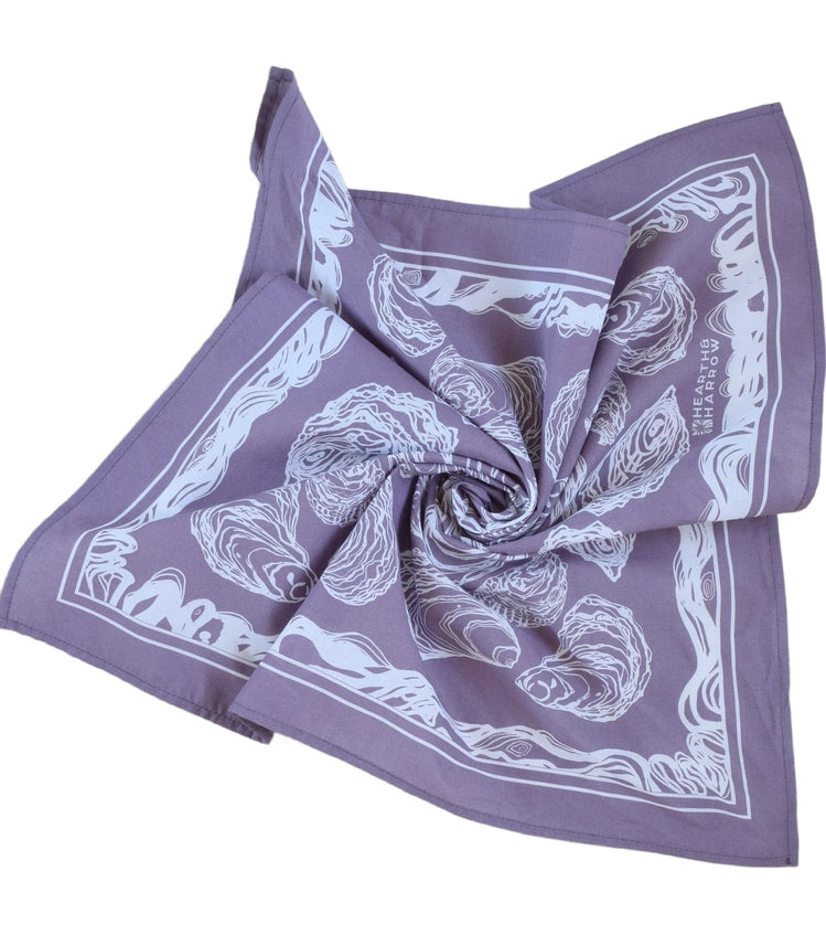 OYSTER BANDANA - 100% COTTON - DUSTY PURPLE