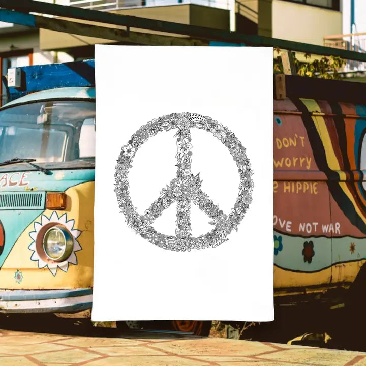 PEACE SIGN - KITCHEN TEA TOWEL