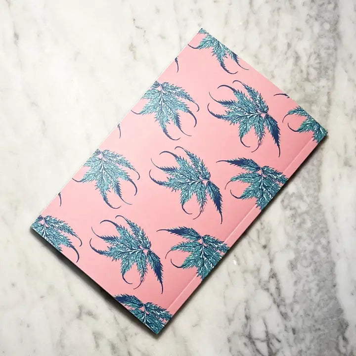LEAF LEDGER POCKET SIZED NOTEBOOK - PINK AND TEAL