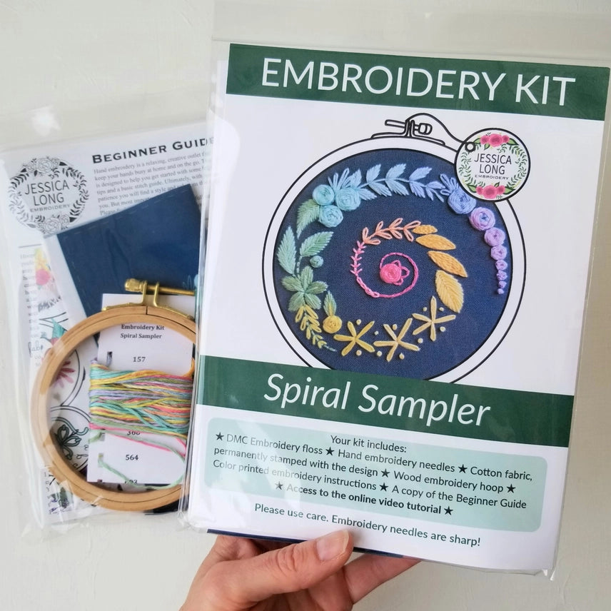SPIRAL SAMPLER BEGINNER HAND EMBROIDERY KIT
