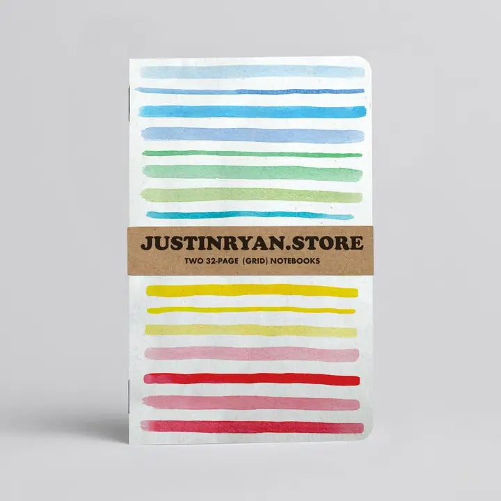 TWO WATERCOLOR RAINBOW NOTEBOOKS - JOURNALS