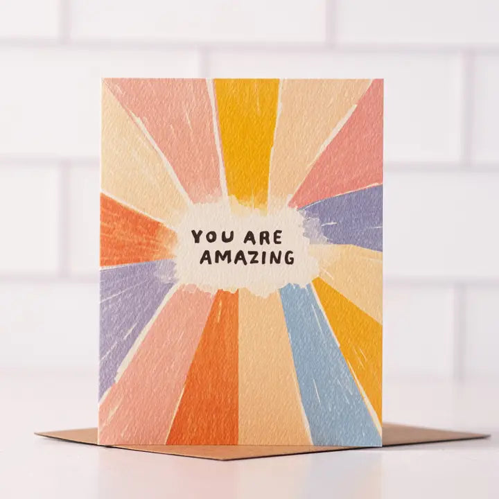 YOU ARE AMAZING - COLORFUL RAINBOW CARD - GREETING CARD