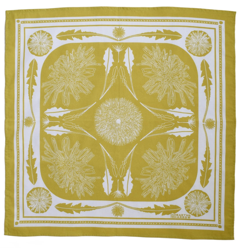 DANDELION BANDANA - 100% COTTON - MUSTARD YELLOW