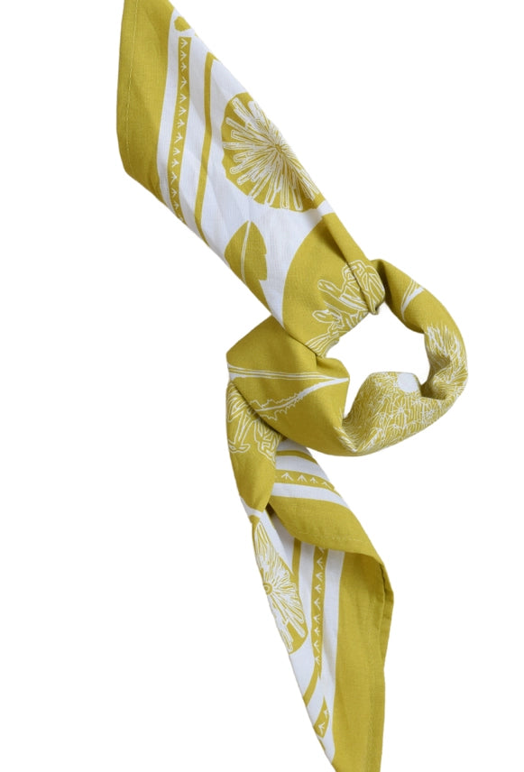 DANDELION BANDANA - 100% COTTON - MUSTARD YELLOW