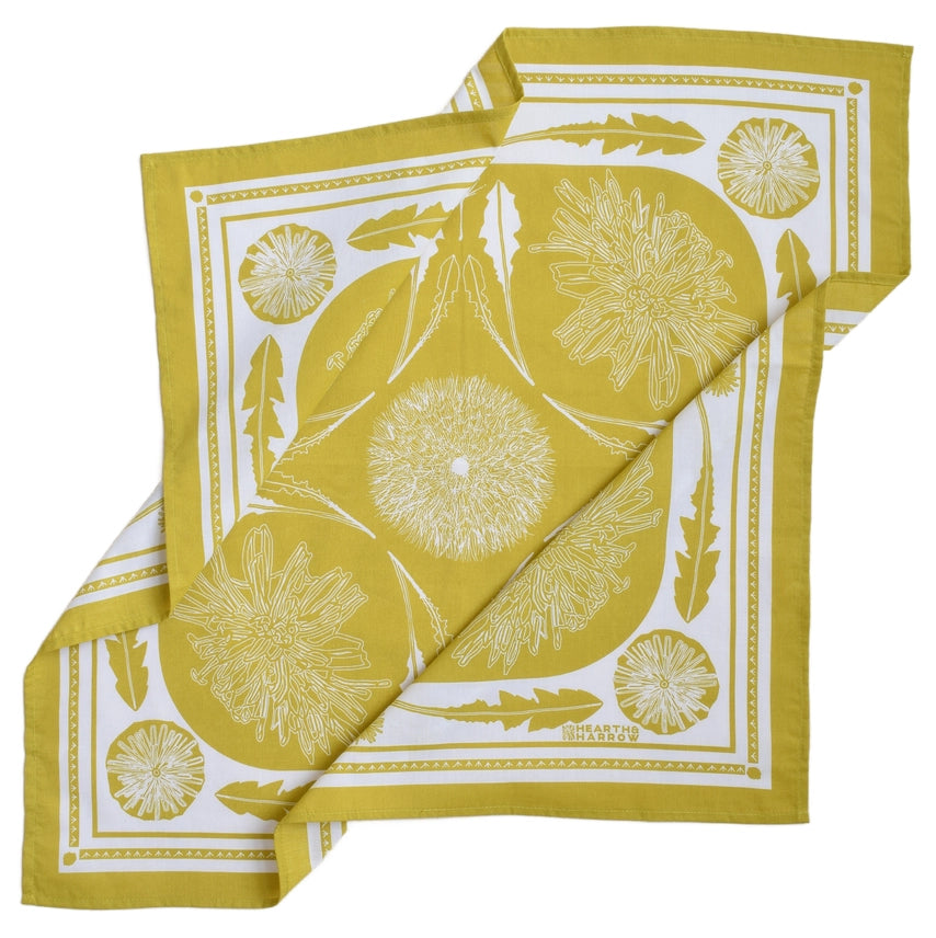 DANDELION BANDANA - 100% COTTON - MUSTARD YELLOW