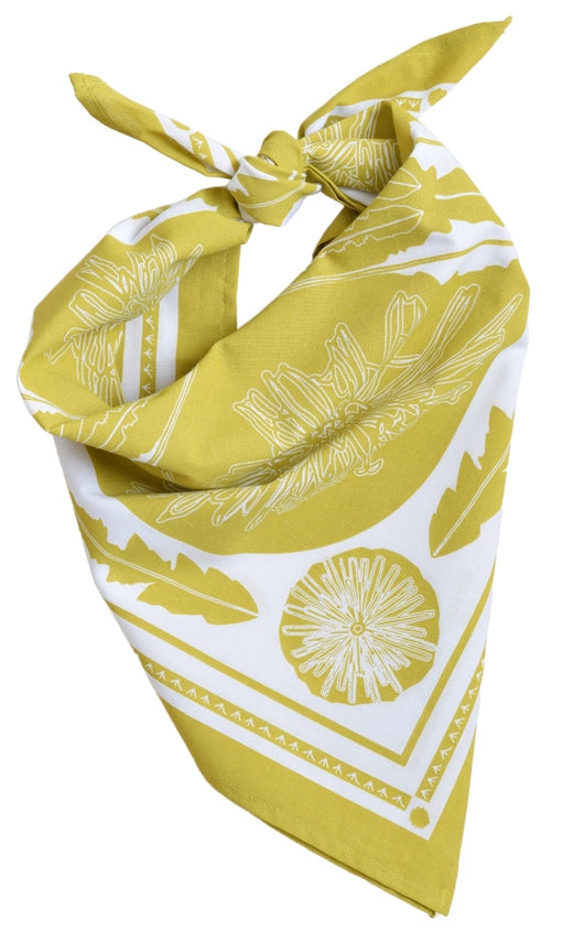 DANDELION BANDANA - 100% COTTON - MUSTARD YELLOW