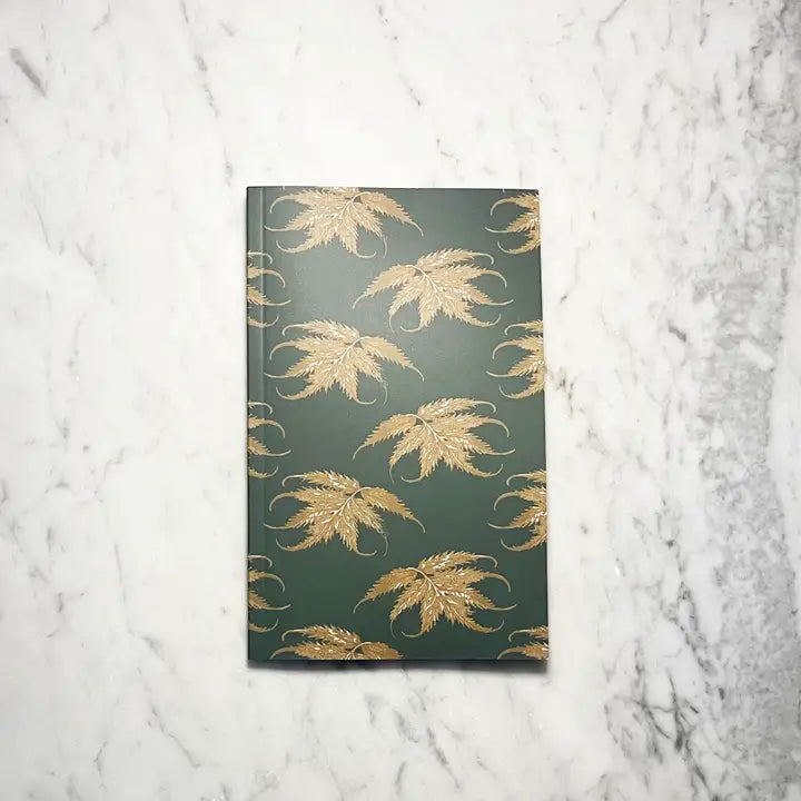 LEAF LEDGER POCKET SIZED NOTEBOOK - EMERALD AND GOLD