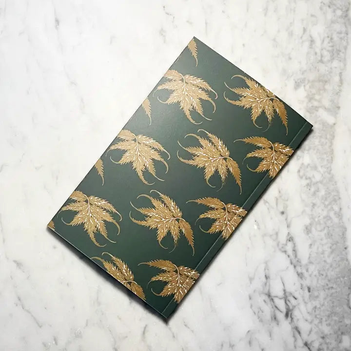 LEAF LEDGER POCKET SIZED NOTEBOOK - EMERALD AND GOLD