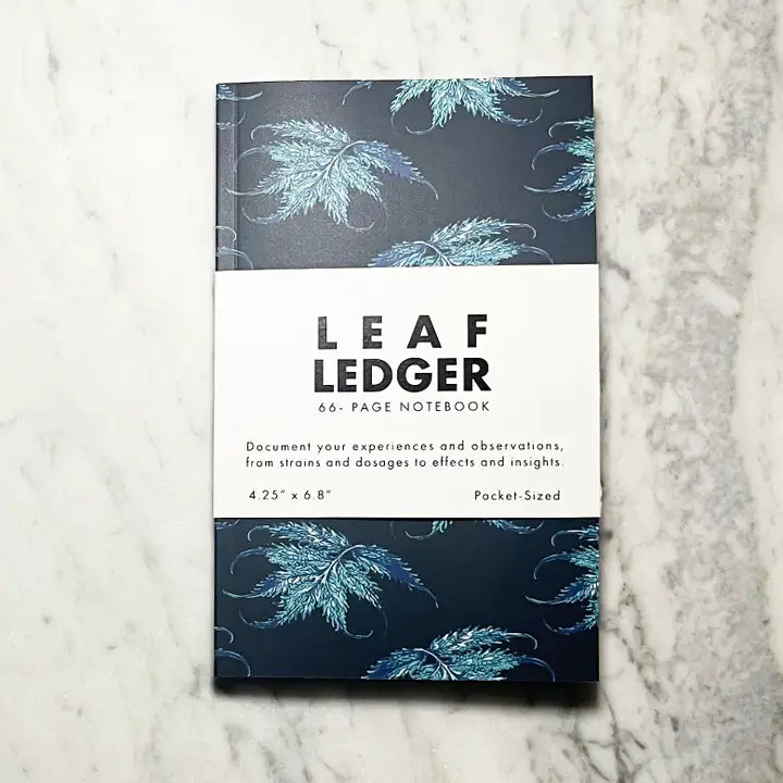 LEAF LEDGER POCKET SIZED NOTEBOOK - MIDNIGHT AND TEAL
