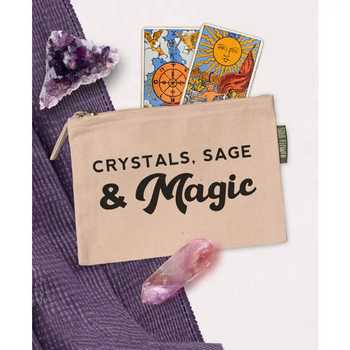 LARGE ZIPPER POUCH - CRYSTALS, SAGE & MAGIC