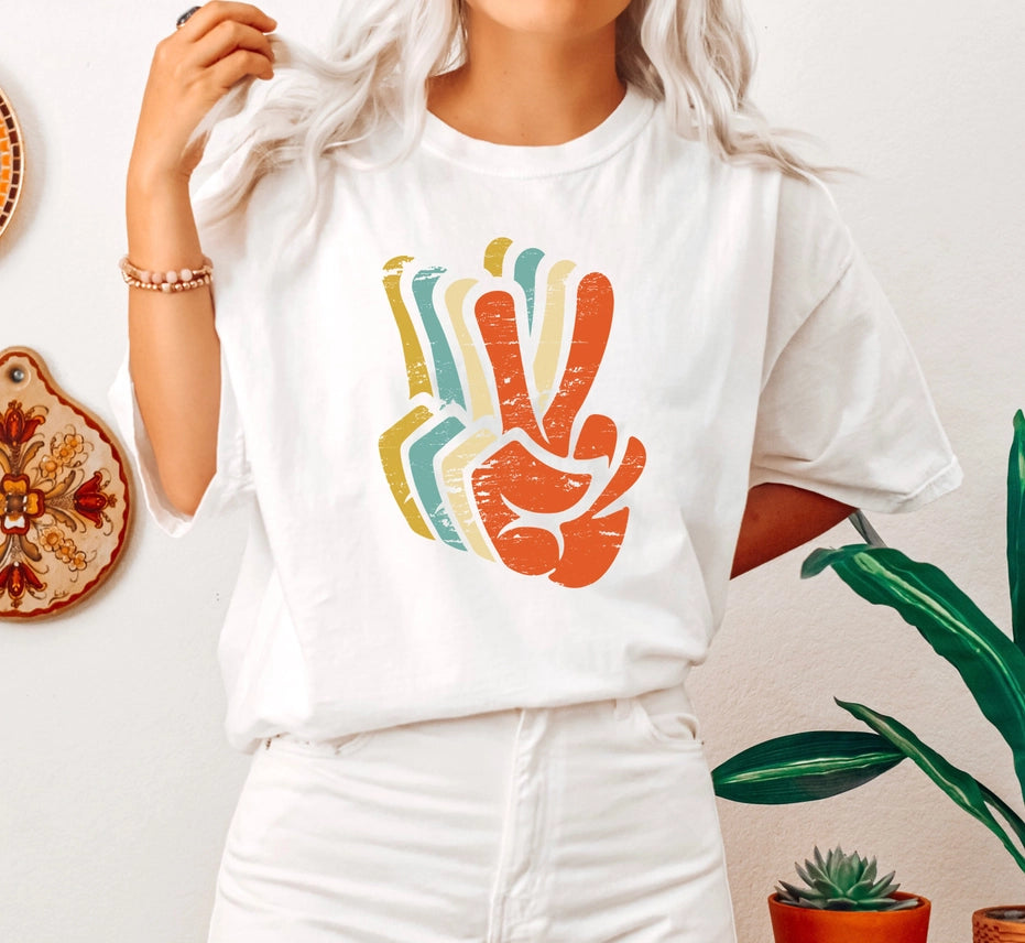RETRO COLORS PEACE, UNISEX - TEE