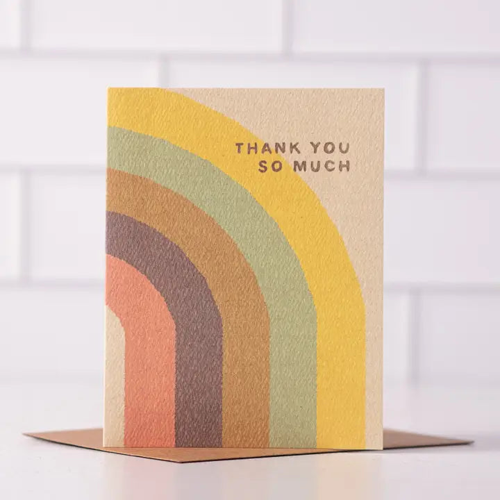 THANK YOU SO MUCH - BOHO RAINBOW THANK YOU - GREETING CARD