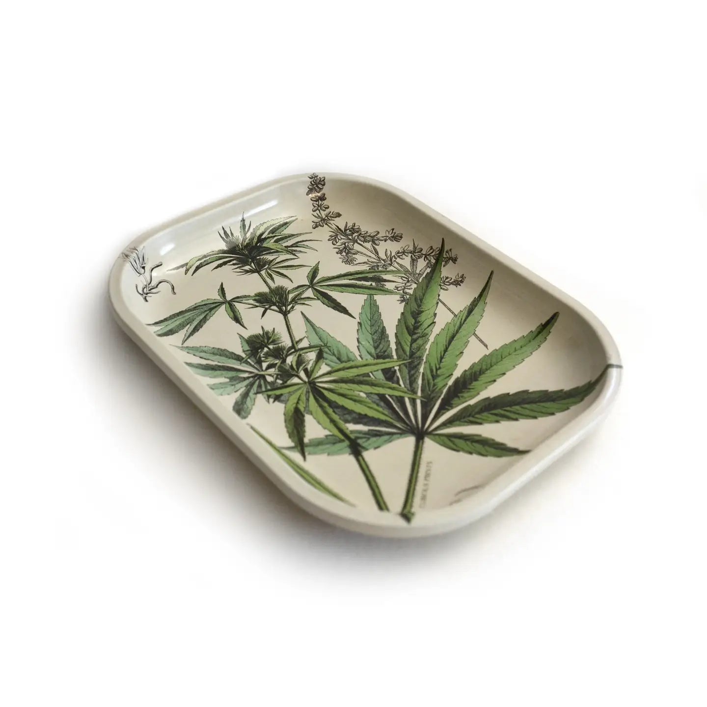 SMALL METAL VINTAGE CANNABIS LEAVES - RITUAL TRAY