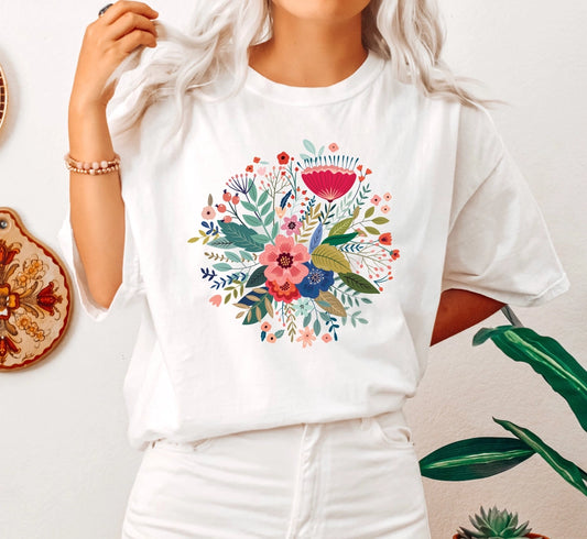 CHIC FOLK FLOWERS BOTANICAL - TEE