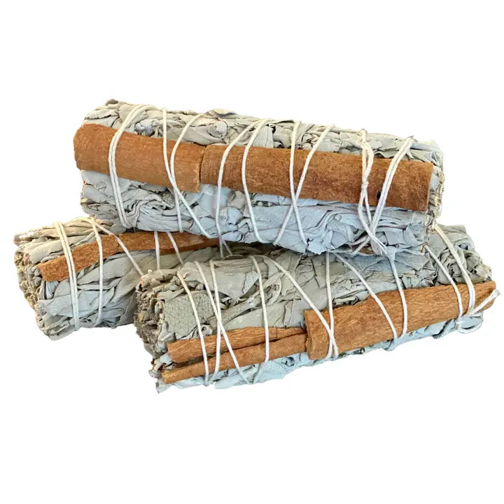 WHITE SAGE SMUDGE STICKS WITH CINNAMON