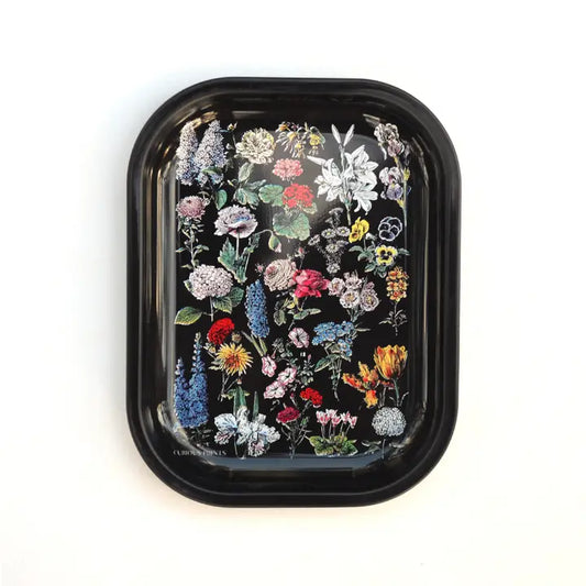 SMALL METAL VINTAGE BLACK FLEURS - RITUAL TRAY