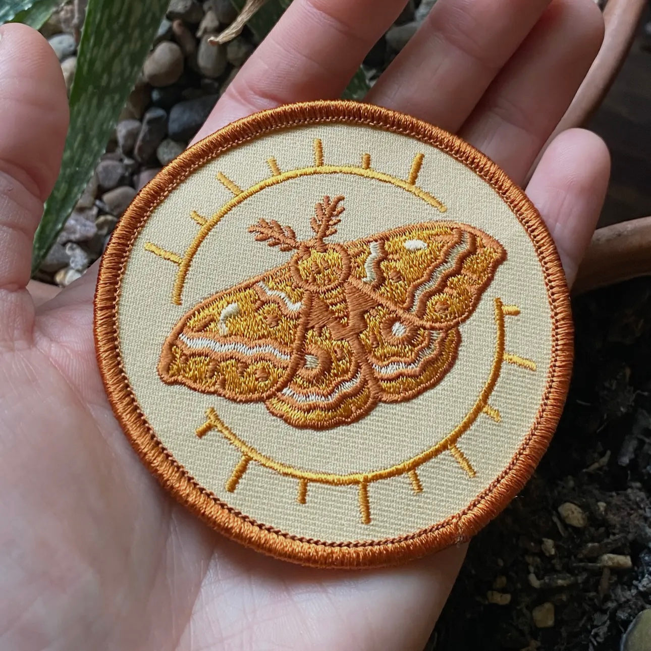 IO MOTH EMBROIDERED IRON ON PATCH