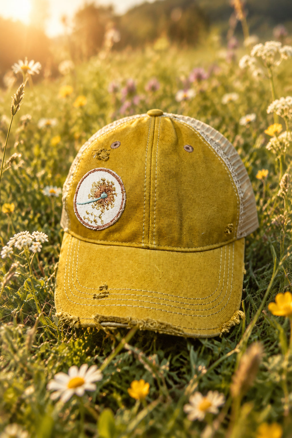 BOHO TRUCKER HAT - DANDELION - GOLDEN