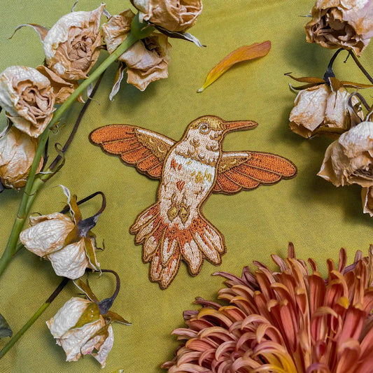 HUMMINGBIRD EMBROIDERED IRON ON PATCH