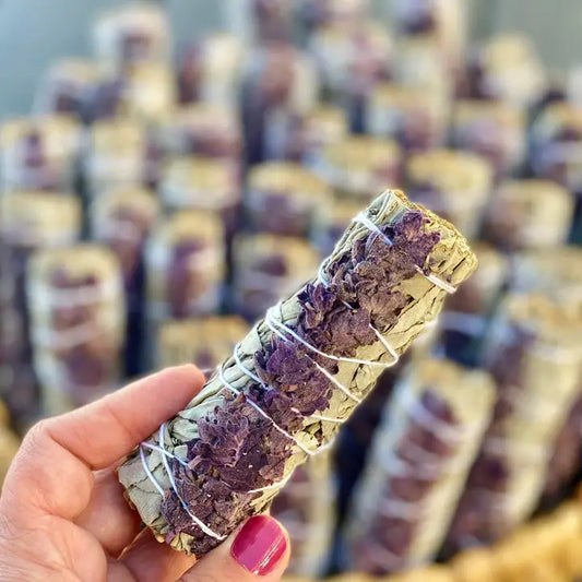 WHITE SAGE SMUDGE STICKS WITH LAVENDER