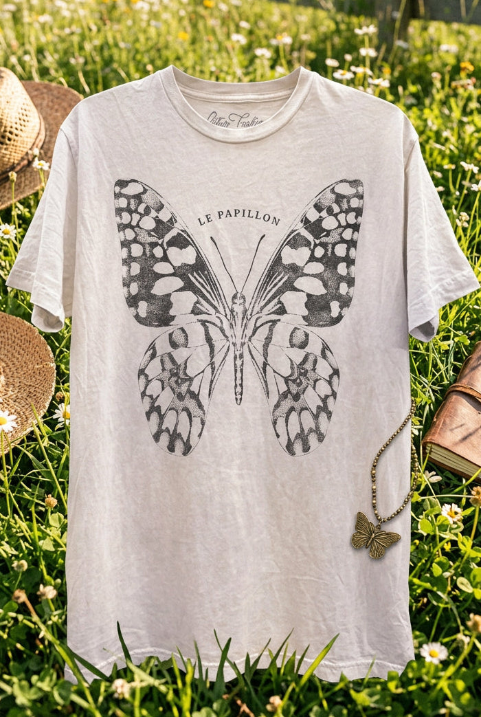 T-SHIRT - FREEDOM BUTTERFLY - IVORY