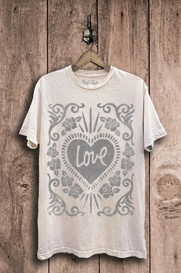 T-SHIRT - LOVE FLORAL - OFF WHITE