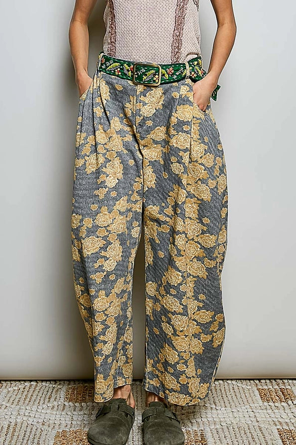 HANDCRAFTED EMBROIDERED FLORAL BOHO BELT - GREEN MULTICOLOR - ONE SIZE