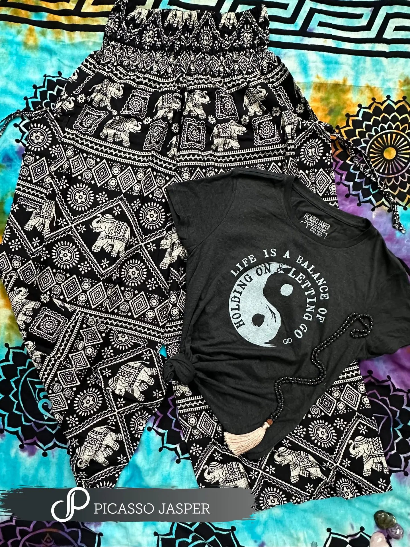 BALANCE, YIN YANG - RETRO HEATHER TEE