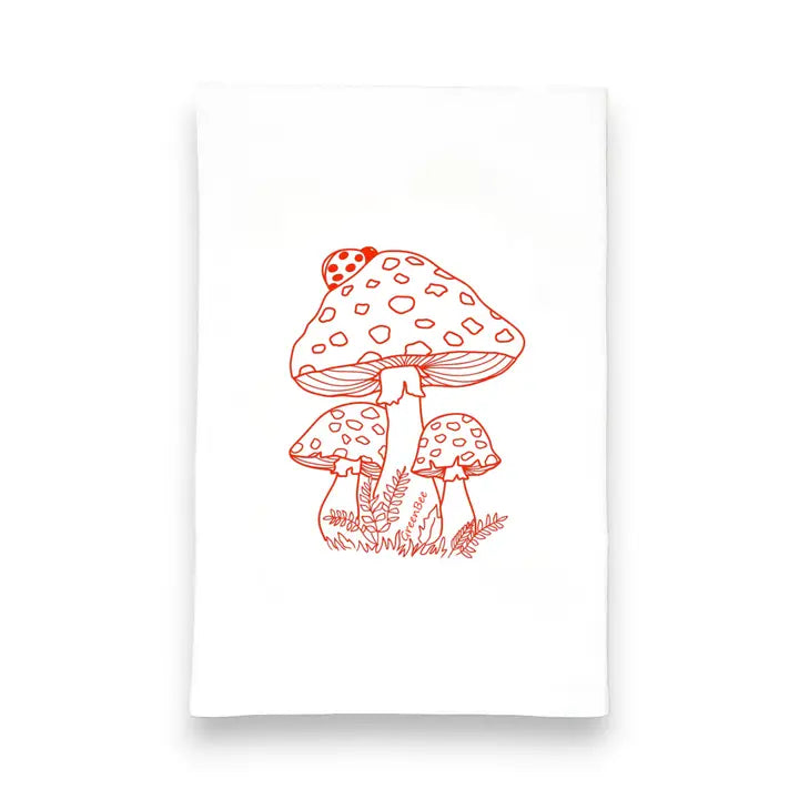 RED MUSHROOM TOADSTOOL - KITCHEN TEA TOWEL