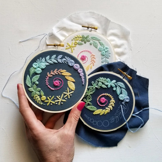 SPIRAL SAMPLER BEGINNER HAND EMBROIDERY KIT