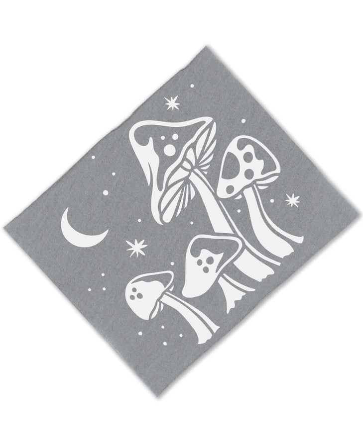 BOHO HEADBAND - CELESTIAL MUSHROOMS - GRAY