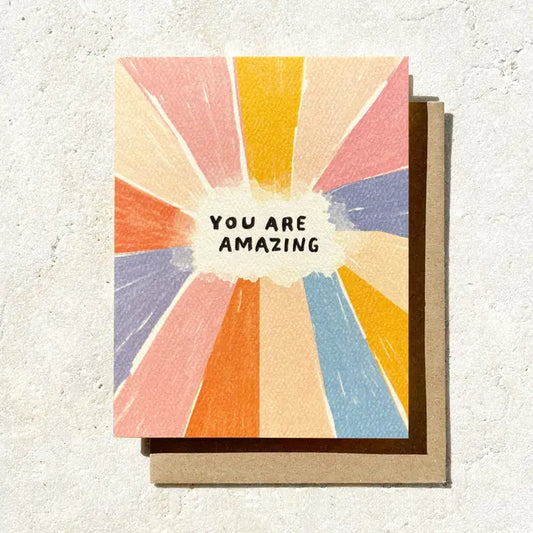 YOU ARE AMAZING - COLORFUL RAINBOW CARD - GREETING CARD