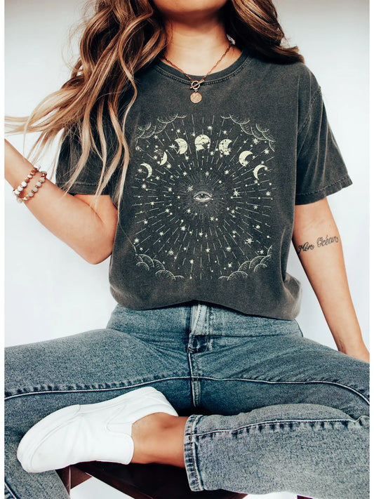 CELESTIAL MOON PHASES AND STARS - TEE