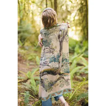 EARTH AND SKY BAMBOO WITH TREE PRINT - KIMONO