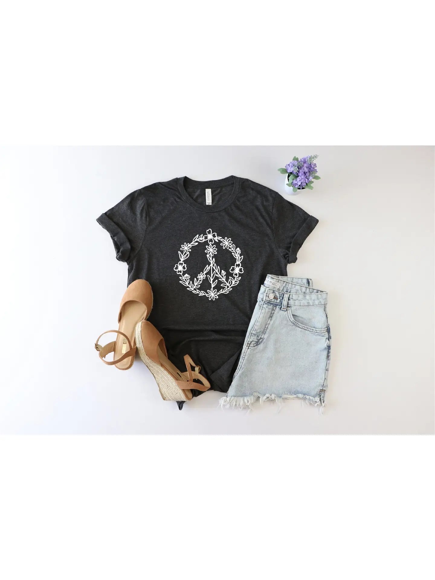 FLORAL PEACE SIGN - TEE