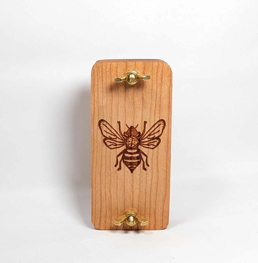 POCKET SIZED FLOWER PRESS WITH BEE DESIGN - 2" X 4"