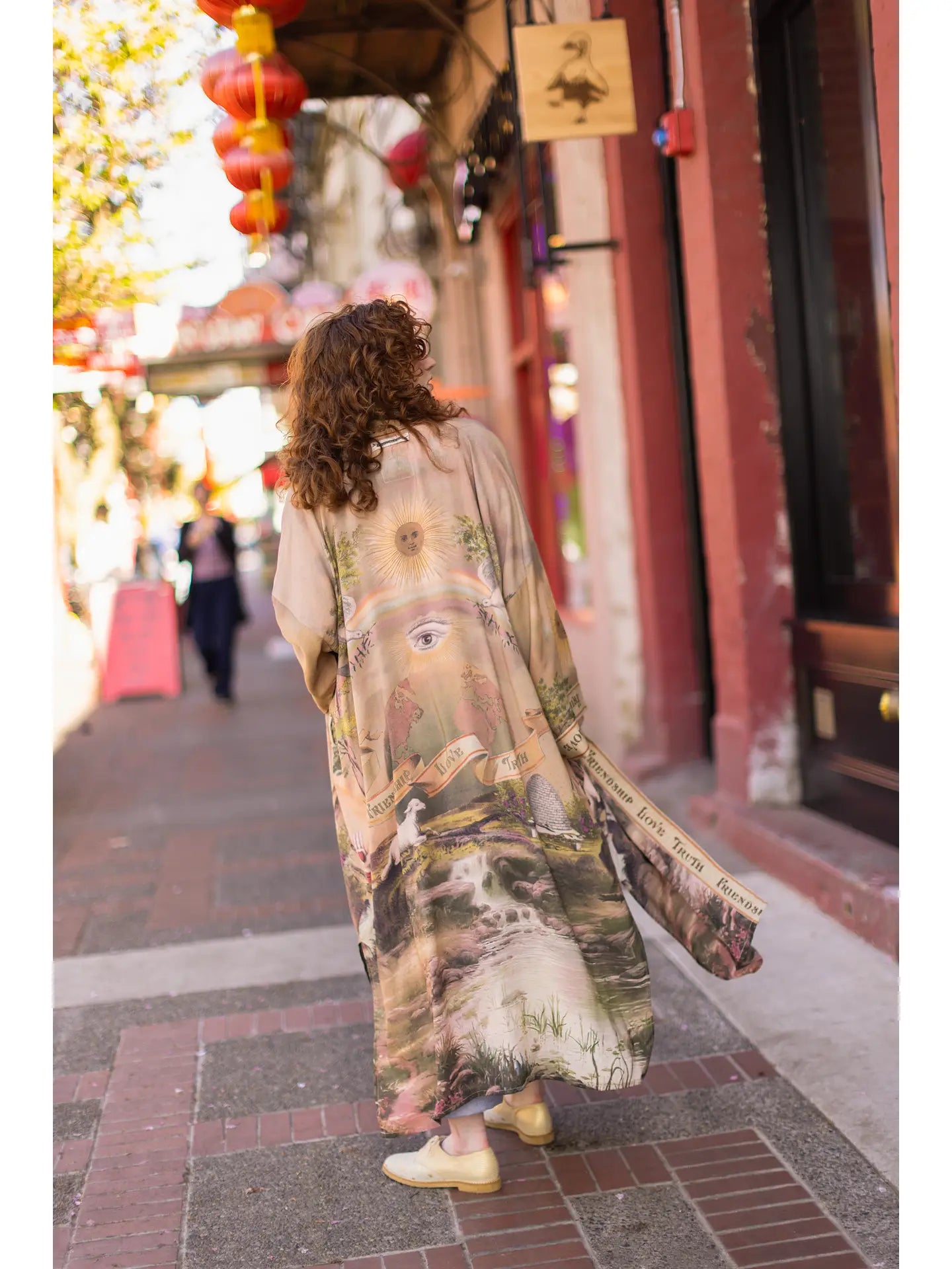 FRIENDSHIP, LOVE AND TRUTH VINTAGE WASH DUSTER - KIMONO