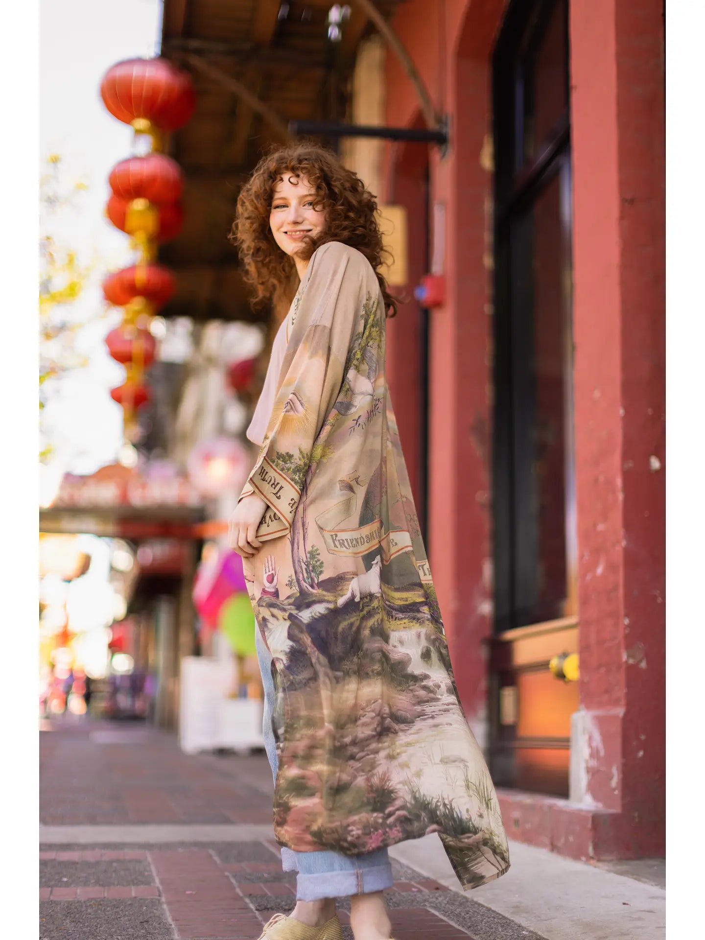 FRIENDSHIP, LOVE AND TRUTH VINTAGE WASH DUSTER - KIMONO