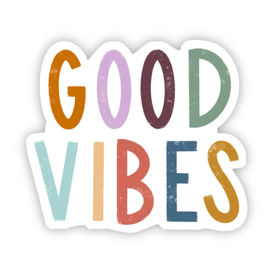 GOOD VIBES MULTICOLOR LETTERING - STICKER