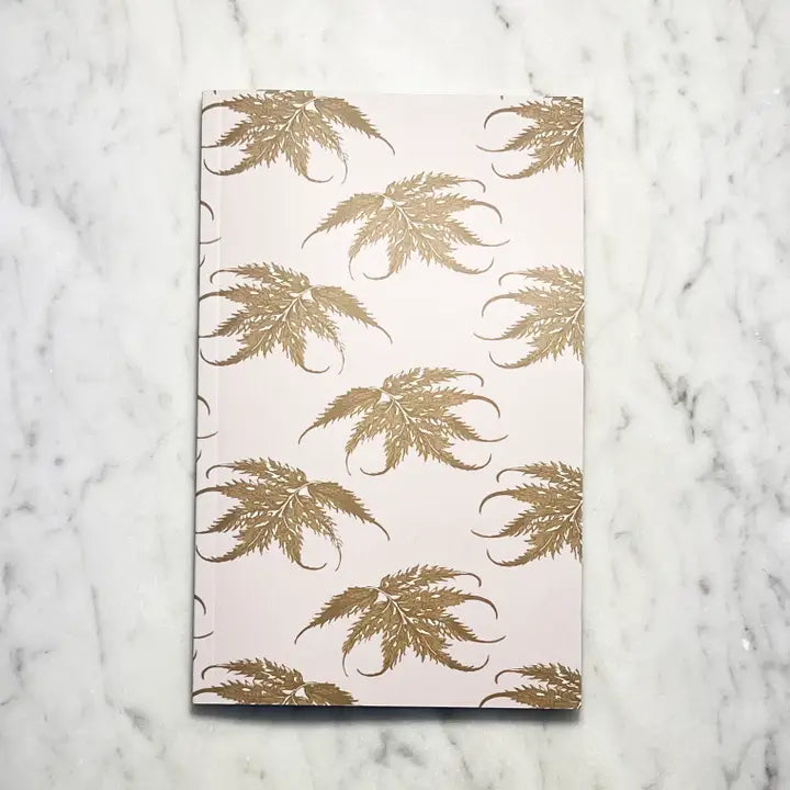 LEAF LEDGER POCKET SIZED NOTEBOOK - CHAMPAGNE AND GOLD