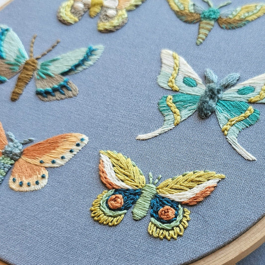 MOTH SAMPLER BEGINNER HAND EMBROIDERY KIT