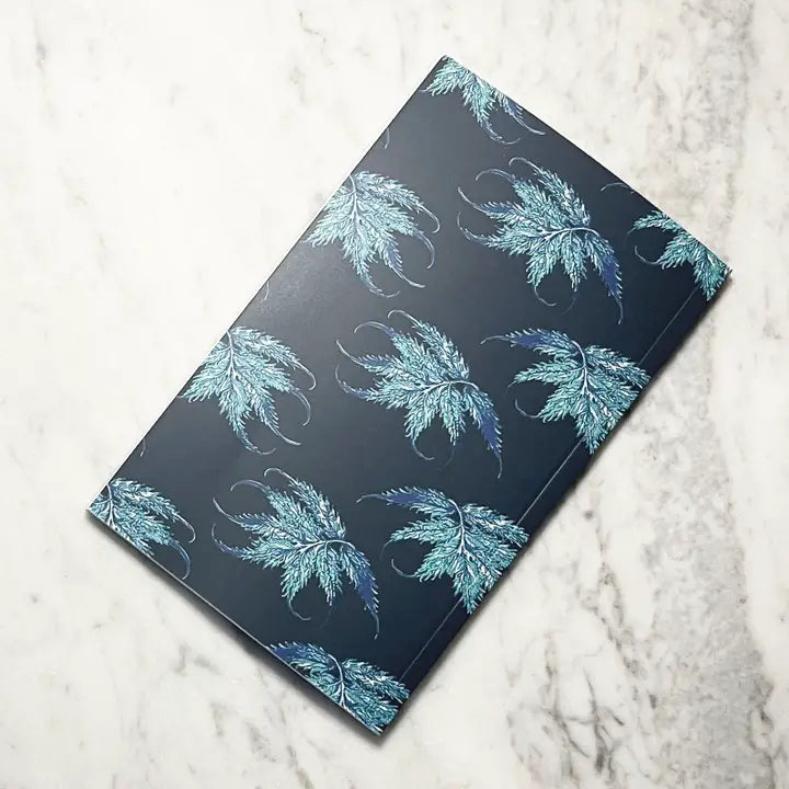 LEAF LEDGER POCKET SIZED NOTEBOOK - MIDNIGHT AND TEAL